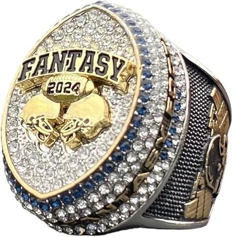 Legacy Rings 2024 Massive Fantasy Football Championship Trophy Ring | Gold Silver Tone Plated Award for Fantasy Football League Winner in Kuwait