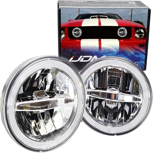 iJDMTOY 30W High Power Rally Racing Style Grille Fit LED Halo Ring Driving Fog Lamp Replacement Compatible With 2005-2009 Gen5 Ford Mustang GT Deluxe, Premium, or Shelby in Saudi Arabia