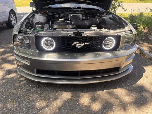 iJDMTOY 30W High Power Rally Racing Style Grille Fit LED Halo Ring Driving Fog Lamp Replacement Compatible With 2005-2009 Gen5 Ford Mustang GT Deluxe, Premium, or Shelby in Saudi Arabia