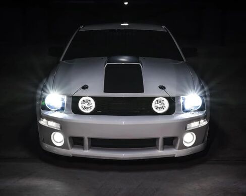iJDMTOY 30W High Power Rally Racing Style Grille Fit LED Halo Ring Driving Fog Lamp Replacement Compatible With 2005-2009 Gen5 Ford Mustang GT Deluxe, Premium, or Shelby in Saudi Arabia