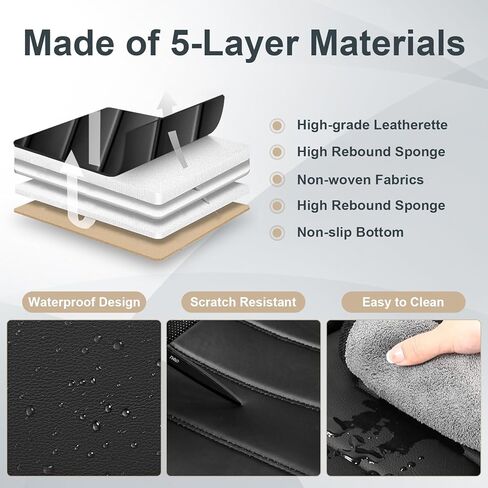 Car Seat Covers for Cadillac XT5 2017-2025, Nappa Leather Car Seat Cover Waterproof Seat Protectors Breathable Cushions (Black,5 Seats Standard) in Saudi Arabia