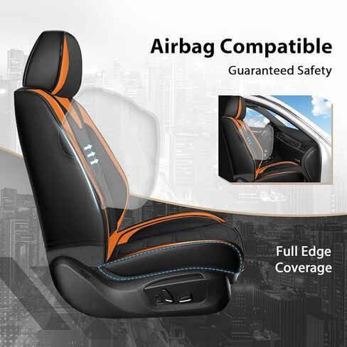 Car Seat Covers Full Set for Hyundai Elantra 2000-2024,Durable Waterproof Luxury Universal,Easy to Install Napa Leather Cover Set for Cars,Full Seats,Black Blue in Saudi Arabia