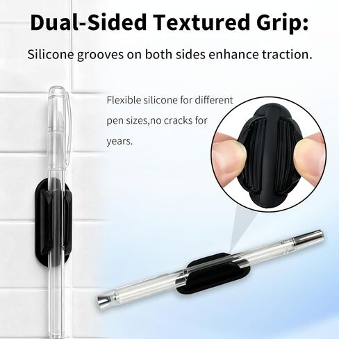Adhesive Pencil Holder, 10 Pack Silicone Pen Holder for Wall Desk and Notebook with Extra 5 PCS Adhesive Pads,Reusable Sticky Desk Organizer for Teacher Classroom Office and School in Saudi Arabia