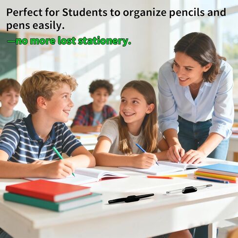 Adhesive Pencil Holder, 10 Pack Silicone Pen Holder for Wall Desk and Notebook with Extra 5 PCS Adhesive Pads,Reusable Sticky Desk Organizer for Teacher Classroom Office and School in Saudi Arabia