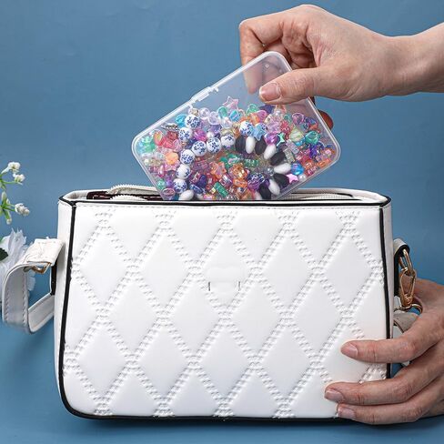2 PCS Clear Plastic Bead Storage Containers with Lids Small Storage Containers Plastic Box Case for Small Items, Jewelry, Crafts, 4.53 X 3.35 X 1.10 Inches in Saudi Arabia