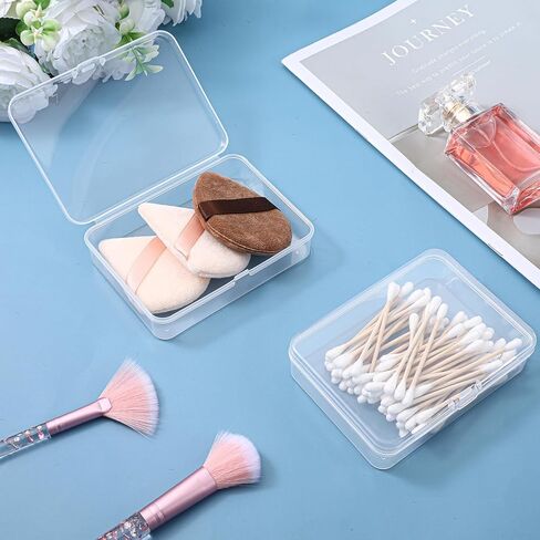 2 PCS Clear Plastic Bead Storage Containers with Lids Small Storage Containers Plastic Box Case for Small Items, Jewelry, Crafts, 4.53 X 3.35 X 1.10 Inches in Saudi Arabia