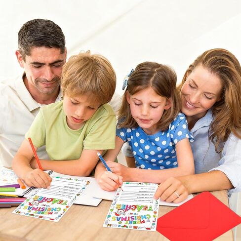 Fancy Land Christmas Teacher Cards Fill in the Blank Thank You Card for Teachers from Students Kids Coloring Merry Christmas Notecard for Teacher Xmas Holiday Appreciation Gift in Saudi Arabia