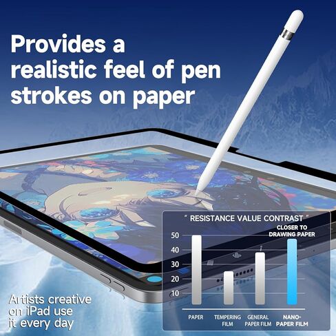 واقي شاشة مغناطيسي قابل للإزالة وإعادة الاستخدام، لجهاز ipad Air5/4 10.9/ ipad pro11 بوصة (موديل 2018-2022) مثل الورق، يستخدم للرسم وتدوين الملاحظات وتحسين دقة الكتابة. in Kuwait
