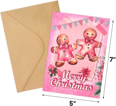 ceiba tree Vintage Christmas Cards Pink Retro Christmas Greeting Cards Holiday Assorted Blank Notescards with Envelopes in Saudi Arabia