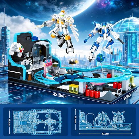 لعبة السفينة الدوارة الفضائية من Toptrend، مجموعة 1293 قطعة من ألعاب بناء الروبوت الجذعية للأطفال 6-7 8-12 8-14، هدايا عيد الميلاد الهندسية الإبداعية للأولاد 6 7 8 9 10 11 12 13 14 عامًا in Kuwait