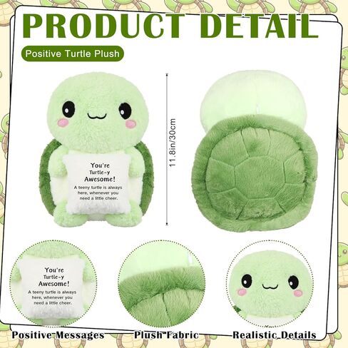 11.8 Inch Turtle Plush Turtle Stuffed Animal Christmas Funny Positive Cute Stuff Active Support Gifts Motivational Gifts for Women Men Coworker Teacher Birthday Holding Pillow Positive Decor in Saudi Arabia