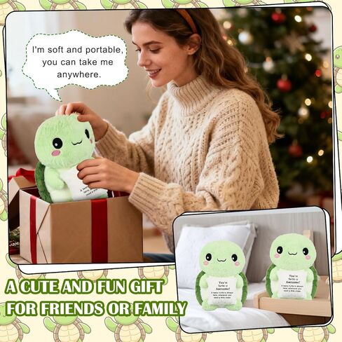 11.8 Inch Turtle Plush Turtle Stuffed Animal Christmas Funny Positive Cute Stuff Active Support Gifts Motivational Gifts for Women Men Coworker Teacher Birthday Holding Pillow Positive Decor in Saudi Arabia