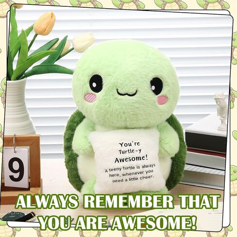 11.8 Inch Turtle Plush Turtle Stuffed Animal Christmas Funny Positive Cute Stuff Active Support Gifts Motivational Gifts for Women Men Coworker Teacher Birthday Holding Pillow Positive Decor in Saudi Arabia