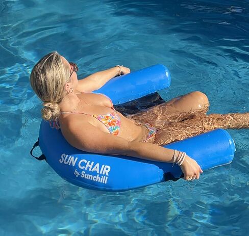 كرسي Sunchill SunChair العائم القابل للنفخ - أزرق ملكي - مقعد كرسي بأرجوحة مائية (استخدم مضخة على شكل لوح التجديف، غير متضمنة) in Kuwait