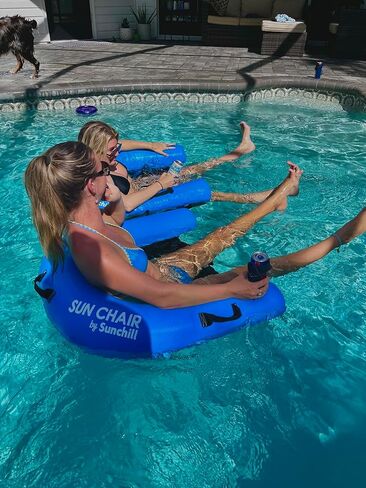 كرسي Sunchill SunChair العائم القابل للنفخ - أزرق ملكي - مقعد كرسي بأرجوحة مائية (استخدم مضخة على شكل لوح التجديف، غير متضمنة) in Kuwait