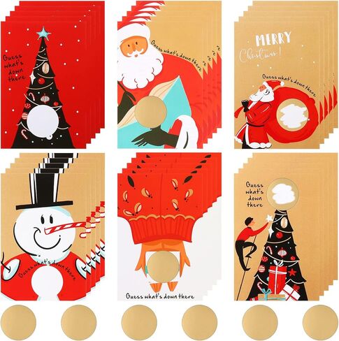 Pajean 120 Pieces Christmas Scratch off Cards Holiday Blank DIY Scratch off Cards with Stickers Winter Christmas Game Tickets for Xmas Party Favors Supplies Adults Teacher Prizes Business Restaurant in Saudi Arabia