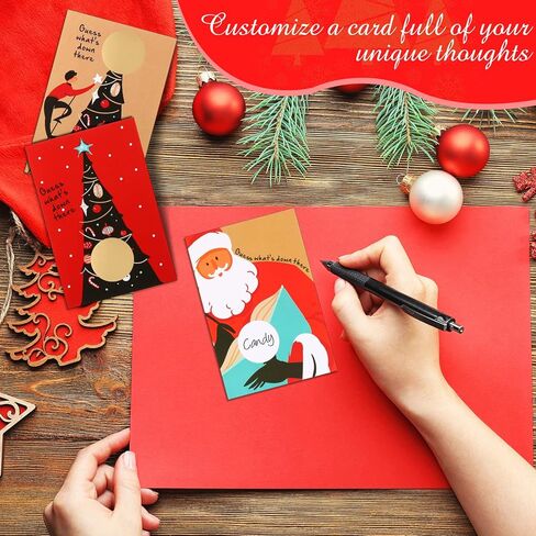 Pajean 120 Pieces Christmas Scratch off Cards Holiday Blank DIY Scratch off Cards with Stickers Winter Christmas Game Tickets for Xmas Party Favors Supplies Adults Teacher Prizes Business Restaurant in Saudi Arabia