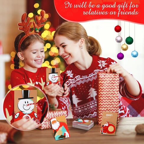 Pajean 120 Pieces Christmas Scratch off Cards Holiday Blank DIY Scratch off Cards with Stickers Winter Christmas Game Tickets for Xmas Party Favors Supplies Adults Teacher Prizes Business Restaurant in Saudi Arabia