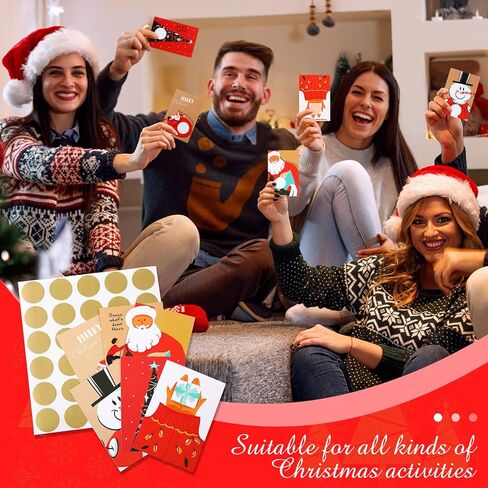 Pajean 120 Pieces Christmas Scratch off Cards Holiday Blank DIY Scratch off Cards with Stickers Winter Christmas Game Tickets for Xmas Party Favors Supplies Adults Teacher Prizes Business Restaurant in Saudi Arabia