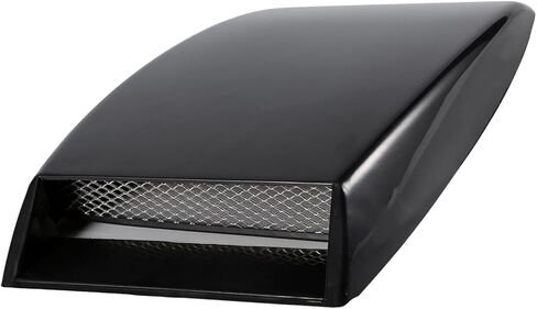 Estink Car Decorative Air Cover Universal, Self Adhesive Car Hood Simulation Decorative Air Vent, Car Air Inlet Air Sticker Cover Cover 25.5 x 18 x 3.3 cm(Black) in Saudi Arabia