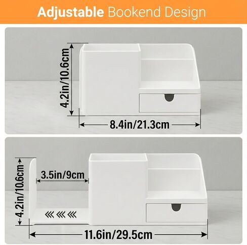 Adjustable Desk Drawer Organizer, Pen Holder, Pencil Holder for desk and Accessories, 5 Compartments, Art Supply Storage Caddy for Desk School Office Supplies in Saudi Arabia