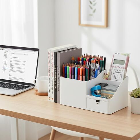 Adjustable Desk Drawer Organizer, Pen Holder, Pencil Holder for desk and Accessories, 5 Compartments, Art Supply Storage Caddy for Desk School Office Supplies in Saudi Arabia
