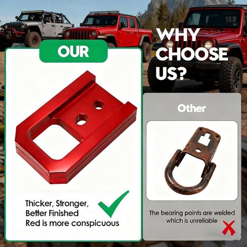مجموعة CulinaryEdge مكونة من قطعتين خطافات سحب أمامية للسيارة لملحقات Toyota Tacoma 2024 2025 2026، خطافات حمراء لنقاط الاسترداد متوافقة مع Toyota Tacoma 4runner 2025-2026 in Kuwait