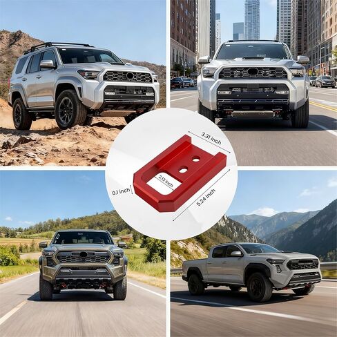 مجموعة CulinaryEdge مكونة من قطعتين خطافات سحب أمامية للسيارة لملحقات Toyota Tacoma 2024 2025 2026، خطافات حمراء لنقاط الاسترداد متوافقة مع Toyota Tacoma 4runner 2025-2026 in Kuwait