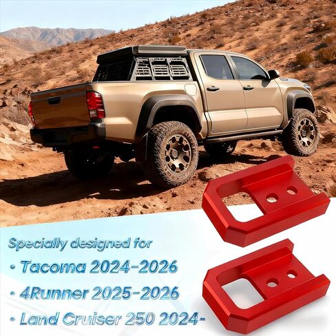 مجموعة CulinaryEdge مكونة من قطعتين خطافات سحب أمامية للسيارة لملحقات Toyota Tacoma 2024 2025 2026، خطافات حمراء لنقاط الاسترداد متوافقة مع Toyota Tacoma 4runner 2025-2026 in Kuwait
