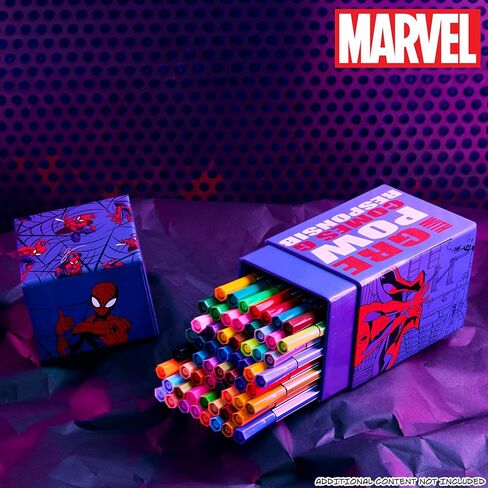Marvel Spiderman Coloring Pens for Kids, Markers 60 Pcs Felt Tip Pens for Drawing Doodling Assorted Colors, Boys Gifts in Saudi Arabia