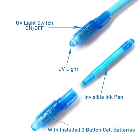 SCStyle 80Pcs Invisible Ink Pen with UV Light Magic Marker for Secret Messages, Writing Information for Birthdays, Easter, Halloween, Christmas Gifts for Students in Saudi Arabia