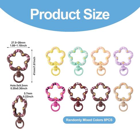 8 Pcs Colorful Star Alloy Swivel Snap Hook Clasp, Rotatable Keychain Lobster Clasp Star Swivel Lanyard Clip Connector for DIY Key Ring Bag Purse Hanging Ornament Jewelry Craft Making in Saudi Arabia