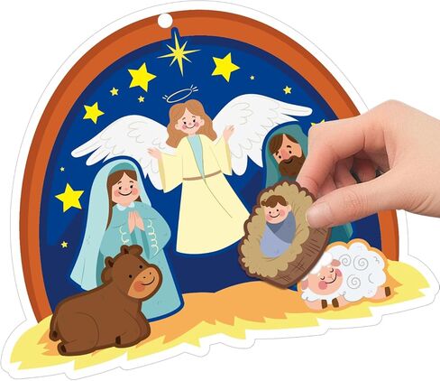 TUZIANAN 24Set Make a Nativity Scene Sticker DIY Nativity Craft for Kids - Christmas Religious Ornaments, Party Games, Sunday School Bible Classroom Activities Supplies in Saudi Arabia