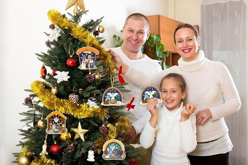 TUZIANAN 24Set Make a Nativity Scene Sticker DIY Nativity Craft for Kids - Christmas Religious Ornaments, Party Games, Sunday School Bible Classroom Activities Supplies in Saudi Arabia