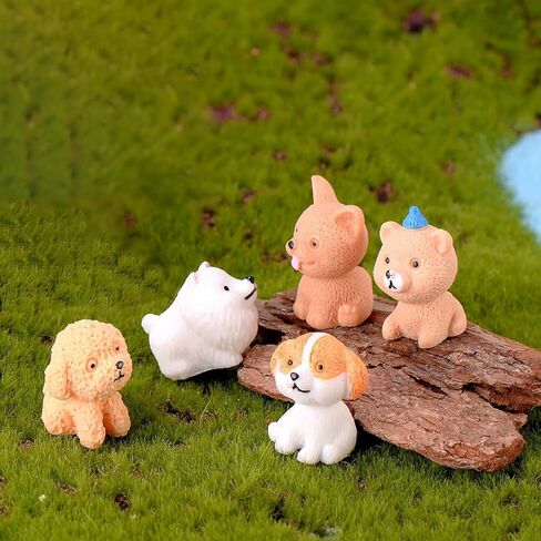 12Pcs Assorted Resin Cartoon Puppy Figurines: Suitable Cake Toppers for Decor, DIY Crafts, Desk, Succulent Accents, Home and Micro Landscape, Multicolor in Saudi Arabia