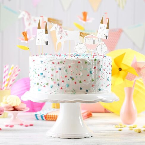 48 Pcs/24 Sets Unicorn Princess Cupcake Toppers Kit Includes 24 Cupcake Toppers and 24 Floral Cake Cup Unicorn Theme Party Supplies for Birthday Wedding Princess Theme Party Baby Showers in Saudi Arabia