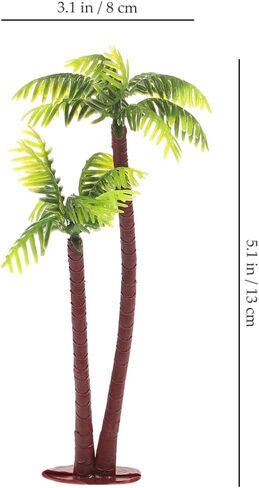 DOITOOL Miniature Coconut Palm Tree Decoration 5Pcs Plastic Mini Palm Trees for Diy Micro Landscape Aquarium Fairy Garden and Dollhouse Accessories in Saudi Arabia