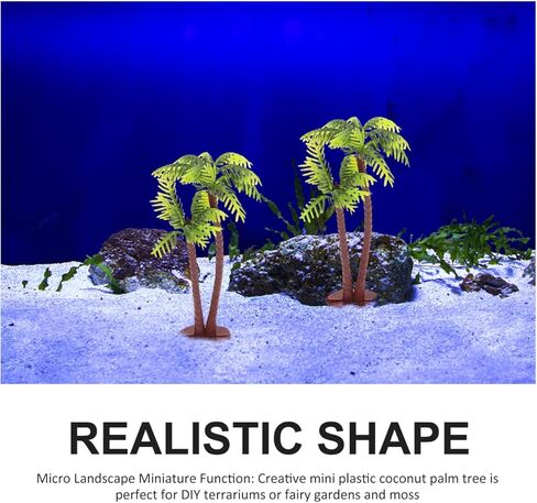 DOITOOL Miniature Coconut Palm Tree Decoration 5Pcs Plastic Mini Palm Trees for Diy Micro Landscape Aquarium Fairy Garden and Dollhouse Accessories in Saudi Arabia