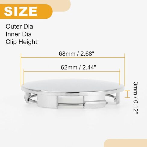 4 Pcs 68mm 2.68" OD - Universal Car Wheel Hub Center Caps - Auto Hub Covers Rustproof - Durable Plastic Chrome Silver Tone in Saudi Arabia
