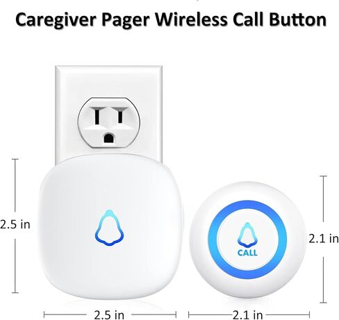 Metak Caregiver Pager Wireless Call Button للمسنين/كبير في المنزل ، 3 أجهزة استقبال + 3 زر ، 1500 قدم 58 نغمات طبية تنبيه للمرضى ، المعوقين ، الممرضات ، المساعدة الطارئة ، أبيض in Kuwait