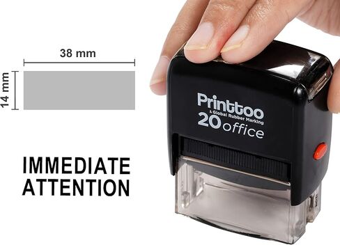 Printtoo Rubber Stamp IMMEDIATE Attention Self Inking Office Stationary Custom Stamp-Red in Saudi Arabia