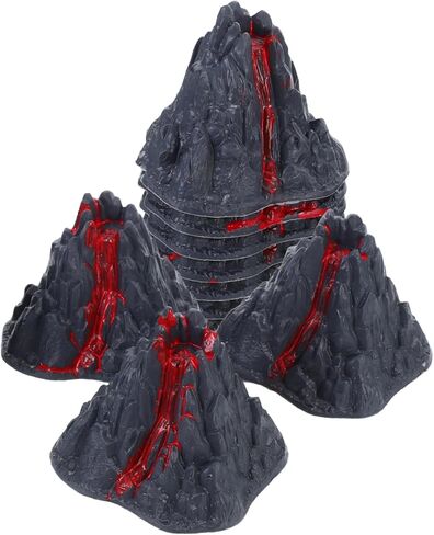 Volcano Toy, 10pcs Volcano Science Kit Eruption Model for Kids 4-6 Playtime, Simulation Dinosaur World Toys Figurine Ornament for Fairy Gardens, Aquarium Landscapes, Preschool Educational Tool 3.14 In in Saudi Arabia