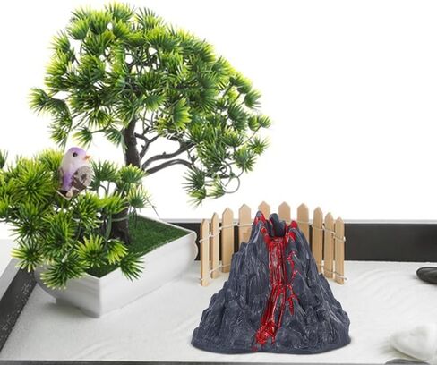 Volcano Toy, 10pcs Volcano Science Kit Eruption Model for Kids 4-6 Playtime, Simulation Dinosaur World Toys Figurine Ornament for Fairy Gardens, Aquarium Landscapes, Preschool Educational Tool 3.14 In in Saudi Arabia