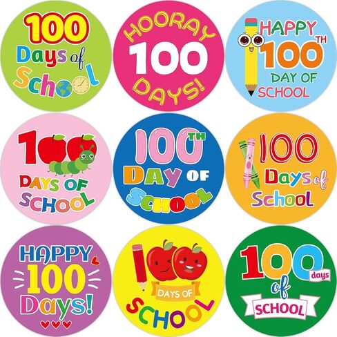 Fancy Land 100 Days of School Stickers for Kids Happy 100th Day Smarter Stickers for Teacher Reward Motivation 200 Packs in Saudi Arabia