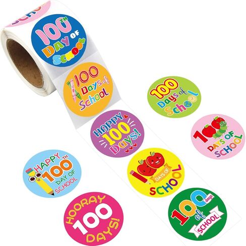 Fancy Land 100 Days of School Stickers for Kids Happy 100th Day Smarter Stickers for Teacher Reward Motivation 200 Packs in Saudi Arabia