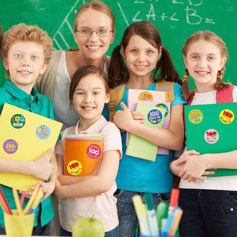 Fancy Land 100 Days of School Stickers for Kids Happy 100th Day Smarter Stickers for Teacher Reward Motivation 200 Packs in Saudi Arabia