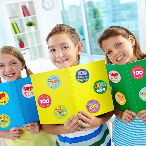 Fancy Land 100 Days of School Stickers for Kids Happy 100th Day Smarter Stickers for Teacher Reward Motivation 200 Packs in Saudi Arabia