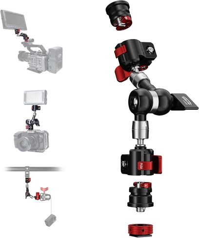 IFOOTAGE Spider Crab Super Clamp,Monitor Clamp with 1/4'' & 3/8'' Screw,Suitable for Support Magic Arm SA-32/LT2-3.5/LT4-5.5/MA3-4/MA5-6,Easy to Turn,Locking Control Nut,Rubber Mat in Kuwait