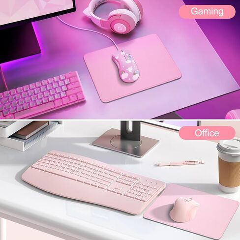 Pink Mouse Pad with Anti-fray Stitching, Premium-Textured, Nice and Cute Mouse Pad with Non-Slip Rubber Base, Gaming Mouse Mat for Laptop, Office & Home, 10.2x8.3 inch in Saudi Arabia