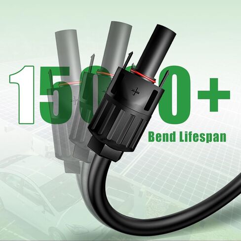 سلك مزدوج بطول 20 قدم كابل تمديد للطاقة الشمسية 10AWG مع -IP67- موصل أنثى وذكر، زوجان إضافيان من أدوات طقم محول اللوحة الشمسية للموصل المجاني (4 أزواج موصلات) in Kuwait